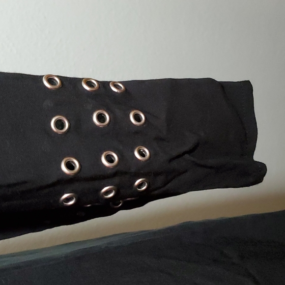 EXPRESS Womens Black Long Sleeve Tunic Shift Dress-Grommets Detail-NWT-Sz XS - Picture 4 of 16